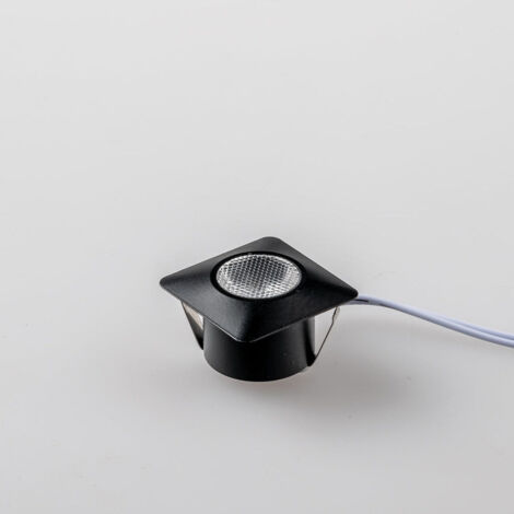 Incasso LED ASSO rotondo in alluminio nero 1W 4000K 3.2 cm.