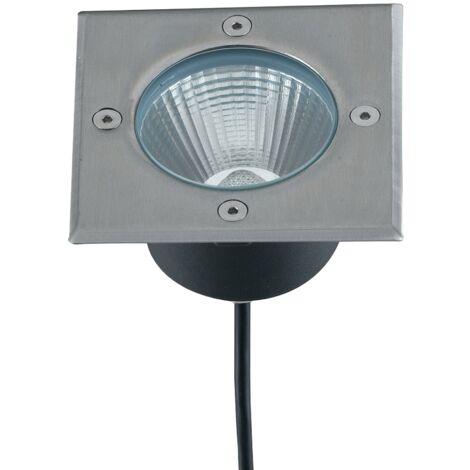 Incasso LED WALK 12W quadrato in acciaio inox luce calda 14 cm.