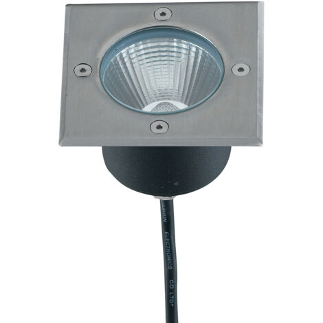Incasso LED WALK 8W quadrato in acciaio inox luce calda 10 cm.