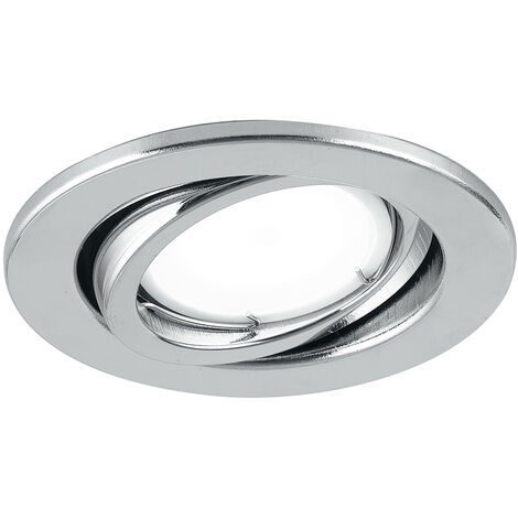 Incasso MATRIX orientabile in metallo cromato con lampadina LED GU inclusa 6W 3000K (luce calda) x8,5 cm..