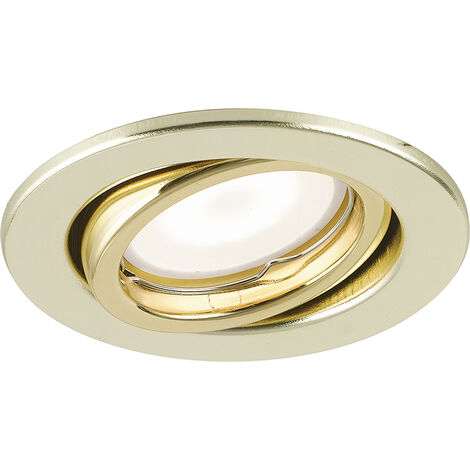 Incasso MATRIX orientabile in metallo oro con lampadina LED GU inclusa 6W 3000K (luce calda) x8,5 cm..