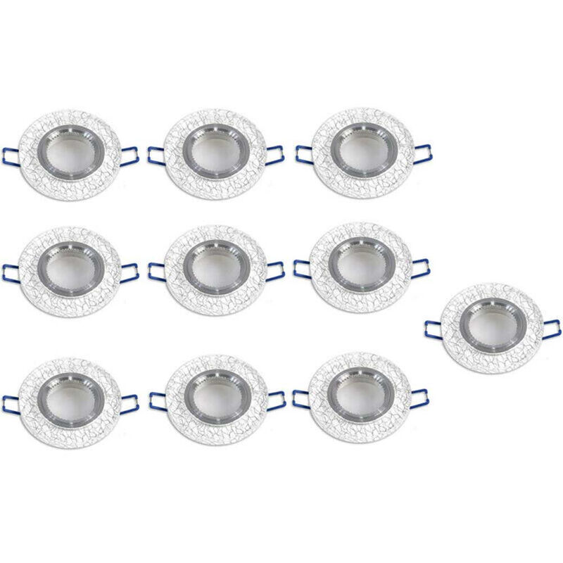 Image of 10 Incasso per faretto in vetro bianco con venature argento supporto per faretti porta faretto tondo