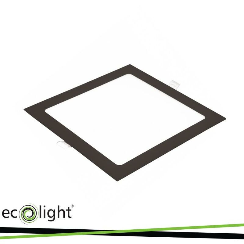 Image of Eco Light - incasso p/t quadrato 116X116 6W 4000K 360LM nero - Luce naturale