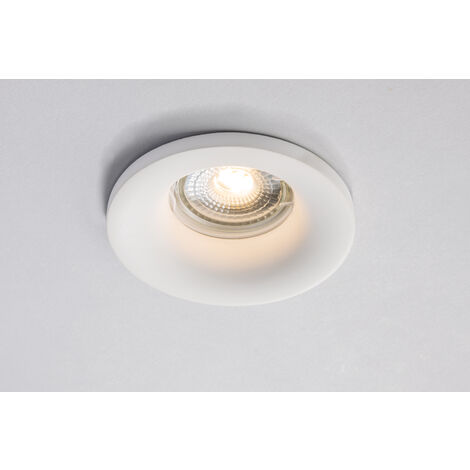 Incasso SHADOW rotondo in gesso bianco verniciabile 12x4,5 cm.. (1xGU10)