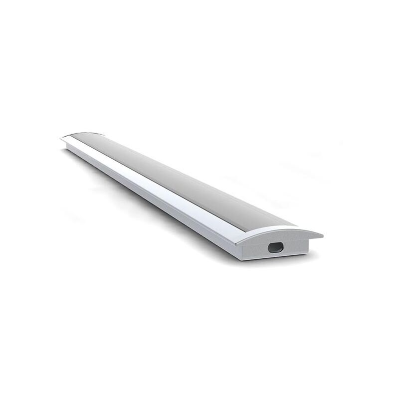 Image of Incasso slimline 8 mm - profilo in alluminio per strisce led - per montaggio a incasso - alluminio anodizzato - grigio argento - 2 m