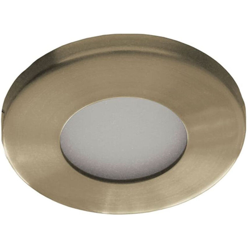Image of Vetrineinrete - Incasso tondo doccia acciaio satinato oro tenuta stagna ip44 impermeabile portafaretto illuminazione luce