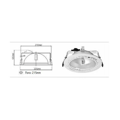 Incasso Tondo Soffitto Rx7s max 150W JM IP 20, Foro 215, Bianco