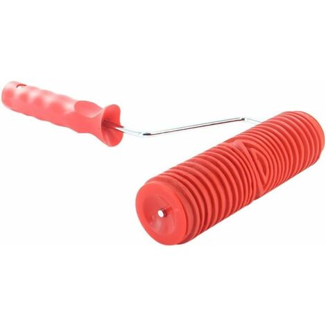 Inch DIY Wall Decor Wooden Empaistic Grain Paint Roller with Plastic Handle (Red)