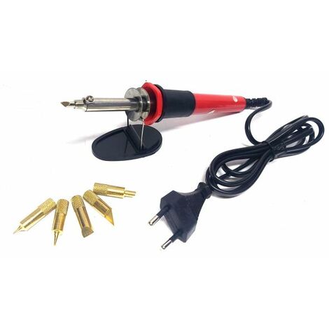 INCISORE ELETTRICO 30W INCISIONE SCRITTE LEGNO SUGHERO SALDATORE 5 PUNTE STILO