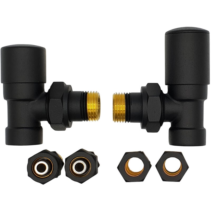 Incliné Élégant Laiton Laqué Noir Régulateur Ensemble + Cuivre (Cu) et pex