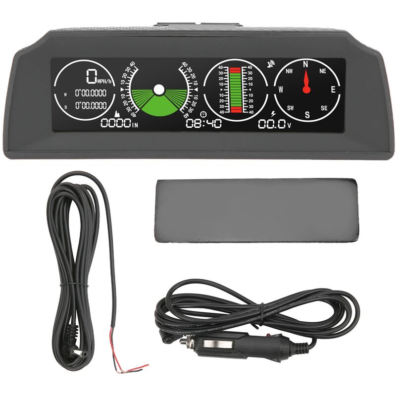 Inclinomètre gps pmh kmh, inclinomètre hud, affichage de l'angle d'inclinaison, boussole, surveillance de la vitesse, universel pour voiture - Eosnow