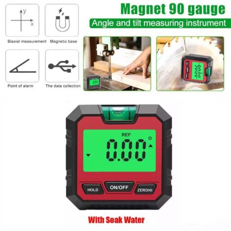 Inclinometre, Inclinomètre Numérique Magnetique 0 180 ° Niveau Numérique Électronique Arrêt Automatique, LCD et Rétroéclairage, avec à bulle Pour Menuiserie, Bâtiment, Automobile, Maçonnerie