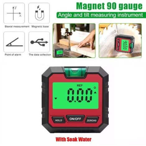 Inclinometre, Inclinomètre Numérique Magnetique 0 180 ° Niveau Numérique Électronique Arrêt Automatique, LCD et Rétroéclairage, avec à bulle Pour Menuiserie, Bâtiment, Automobile, Maçonnerie