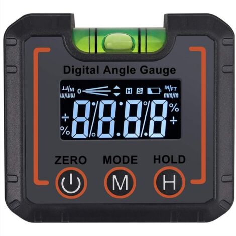 Inclinomètre LCD numérique avec bulles horizontales, boîte inclinée du rapporteur,détecteur d'angle Niveau de jauge d'angle magnétique numérique,rapporteur,jauge de biseau