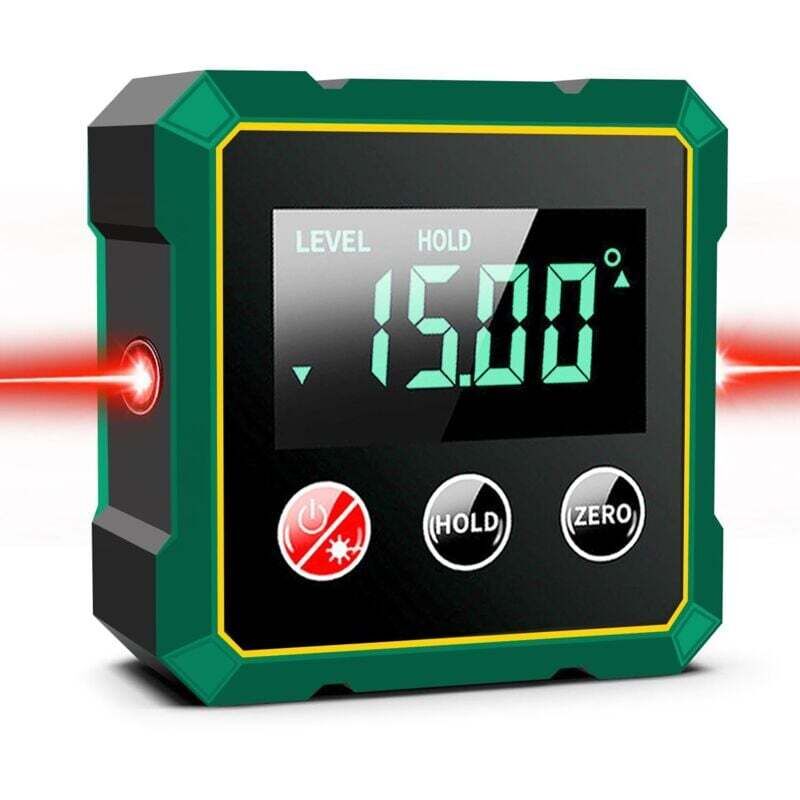 Inclinomètre Magnétique Numérique avec Laser Electronique, Niveau Numérique USB Rechargeable, Base Magnétique Forte et Ecran LCD Rétro-éclairé,