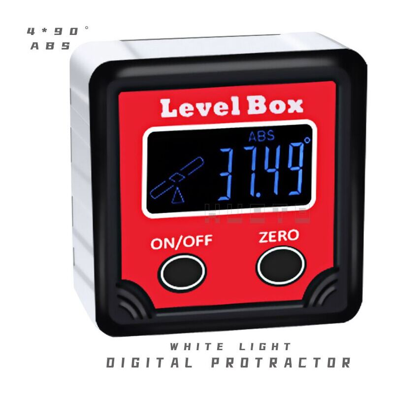 Inclinomètre Numérique à Bulle Magnétique, Jauge d'Angle avec Capteur de Valeur Réversible, Digital Angle Gauge Protractor Level Box, Fonction