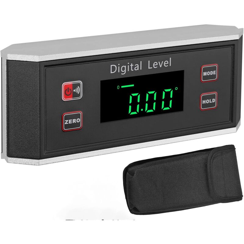 Inclinomètre Numérique Magnétique Rapporteur d'Angle Numérique en Aluminium avec Alarme Sonore Lecture Automatique Jauge d'Angle Numérique Affichage