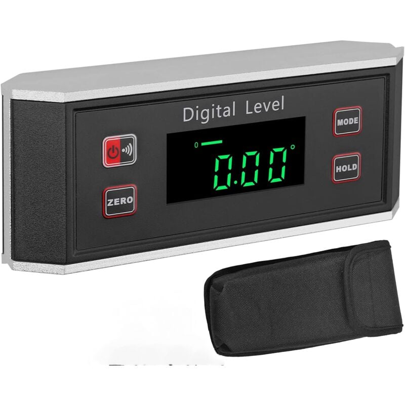 Inclinomètre Numérique Magnétique Rapporteur d'Angle Numérique en Aluminium avec Alarme Sonore Lecture Automatique Jauge d'Angle Numérique Affichage