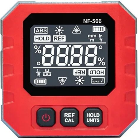 Inclinomètre numérique NF-566S, rapporteur d'angle, mini niveau à bulle magnétique, mesure de précision, jauge d'angle avec dos(NF-566S)