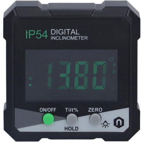 Inclinomètre numérique portable 4x90° avec rétroéclairage LCD, rapporteur numérique, rapporteur magnétique multifonctionnel simple face, mode de mesure relative