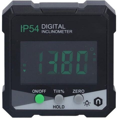 Inclinomètre numérique portatif 4 x 90 °, rétroéclairage LCD, rapporteur numérique magnétique simple face, multifonction, mode de mesure relative