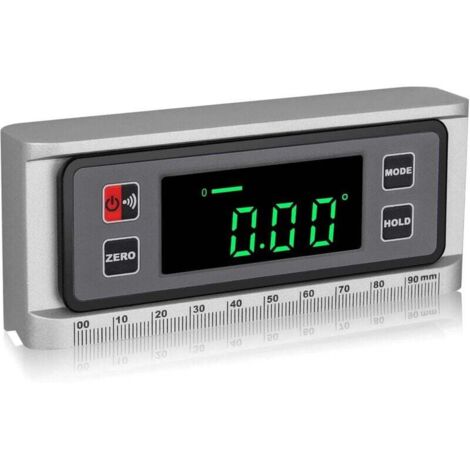 Inclinomètre Rapporteur Numérique avec Échelle Boîtier de Niveau 4 × 90 ° avec Base Magnétique à Rainure en V LED Rapporteur d'Angle Étanche Détecteur d'Angle Niveau Biseau