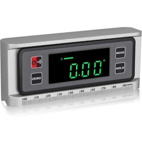 Inclinomètre Rapporteur Numérique avec Échelle Boîtier de Niveau 4 × 90 ° avec Base Magnétique à Rainure en V LED Rapporteur d'Angle Étanche Détecteur d'Angle Niveau Biseau