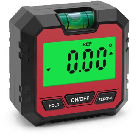 Inclinomètre rapporteur numérique,rapporteur d'inclinaison magnétique,règle d'angle multifonction et inclinomètre,écran LCD rétroéclairé/conception magnétique/verrouillage des données,avec bull