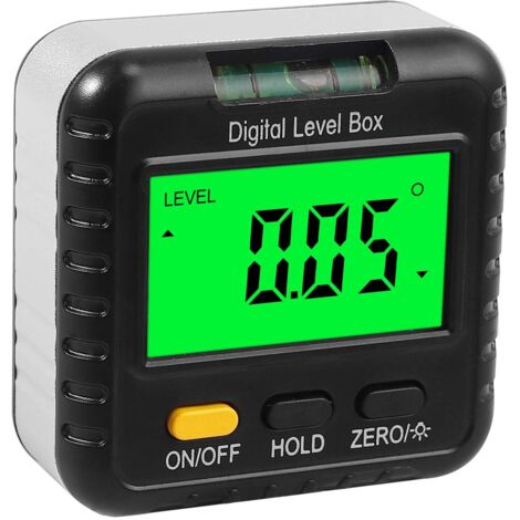Inclinómetro digital, nivel digital con pantalla LCD retroiluminada, buscador de ángulos y base magnética con función de transportador.