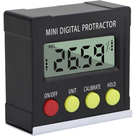 Inclinómetro digital, visor de ángulo magnético electrónico, herramientas de maquinista a batería, tamaño del producto aproximadamente 5.5 x 1.5 x 5.5 cm para carpintería, construcción e industria