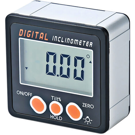 Inclinometro digitale 0-360 ° Goniometro elettronico in lega di alluminio Shell Digital Bevel Box Angle Gauge Meter Magneti Base