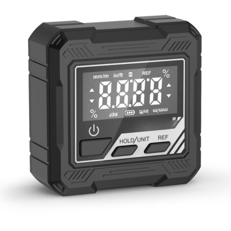 Inclinometro digitale portatile e multifunzionale con base magnetica, schermo retroilluminato, campo di misura 4 x 90° (retroilluminazione bianca)