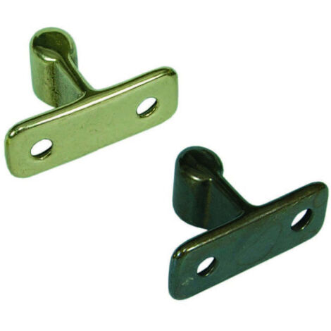 Incontro a legno per pinza fermaporta - Specifiche: mm 35x23x14h. in ottone lucido - 10 pz