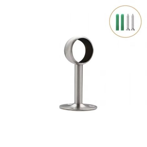 Increway Lot de 2 supports avec tube pour penderie en acier inoxydable, Dia 25mm