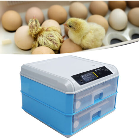 [Incubadora automática] Incubadora para 128 huevos con rotación automática, suministro de agua y control de temperatura, doble fuente de alimentación (220 V, enchufe europeo).