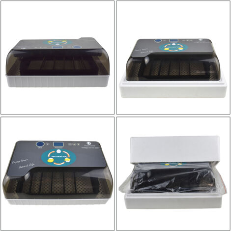 Incubadora automática para 12 huevos con rotación automática, control de humedad, luz indicadora y tecnología de incubación suave – ABS – 32,5 x 21 x 12 cm – Para gallinas, codornices y patos