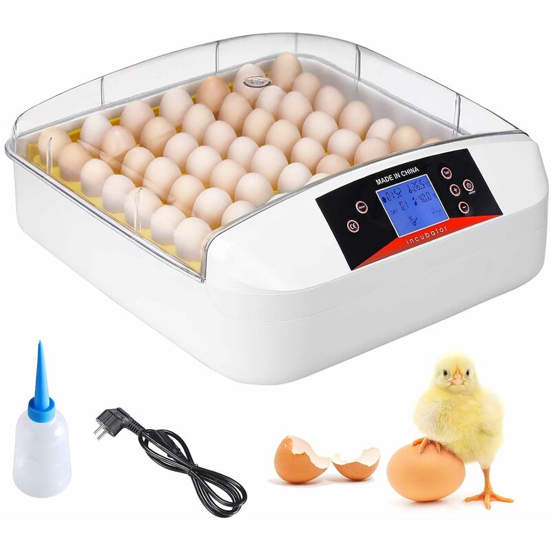 

Incubadora de Huevos Automática Volteo, Incubadoras de Pollo de 56 Piezas con Termostato e Higrómetro, para Pollo, Pato, Paloma, Ganso, Codornices y