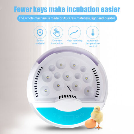 Incubadora de huevos premium con pantalla táctil, lámpara de ovoscopia LED y bandeja extraíble para la incubación de pollos, codornices y patos [Incubadora]