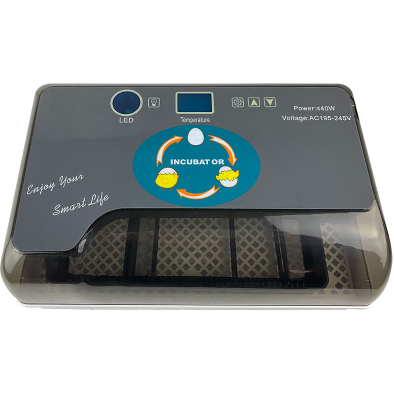 

Incubadora para 12 huevos con sistema de giro automático y alarma de temperatura para aves de corral