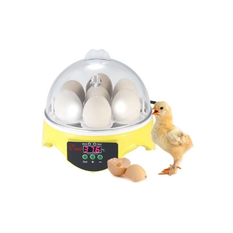 SNQ - Incubateur automatique pour 7 œufs avec contrôle numérique de la température - pour élevage de volailles - Poulet Canard Caille,