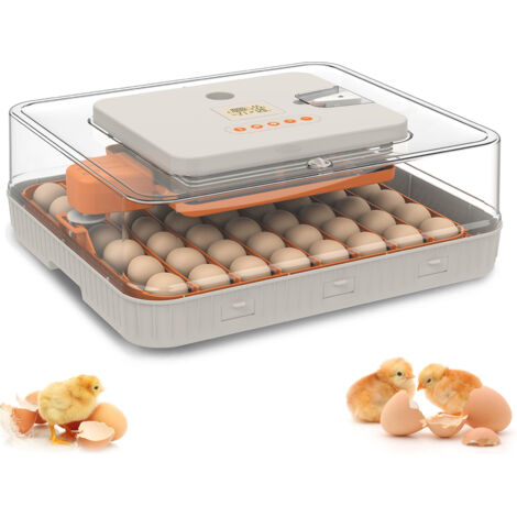 Incubateur avec Vitrine ABS, 52 Œufs, Programmable Température, Humidité LCD, Calé Candler, Auto-Rotation et Broyage (56 Œufs)