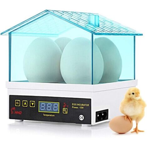 Incubateur numérique mini 4 œufs avec moniteur d'humidité pour œufs de poule, œufs de canard, œufs d'oiseaux, œufs de dinde à domicile
