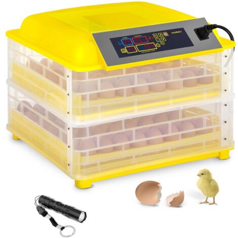 Incubatrice per uova professionale - 112 uova - Lampada sperauova integrata - Completamente automatica - Rosso scintillante, Nero
