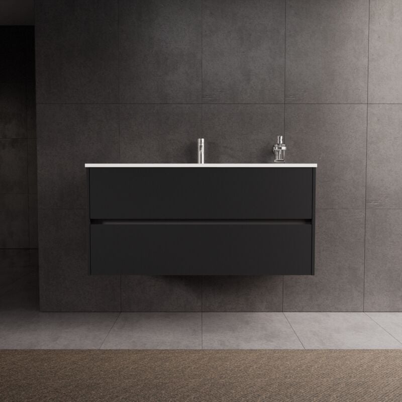 Meuble de salle de bain 2 tiroirs L.120 avec vasque - Inda