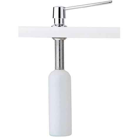 Inda - Dispenser sapone ad incasso per top mobile bianco/cromo