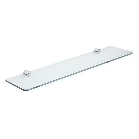 Inda Hotellerie mensola in cristallo temperato 6 mm, con supporti, finitura cromo AV408ACR01