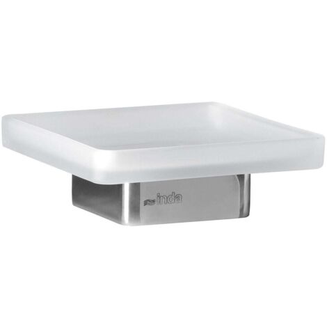 INDA Lea a1811z porta sapone appoggio vetro cromato vetro satinato codice prod: A1811ZCR21