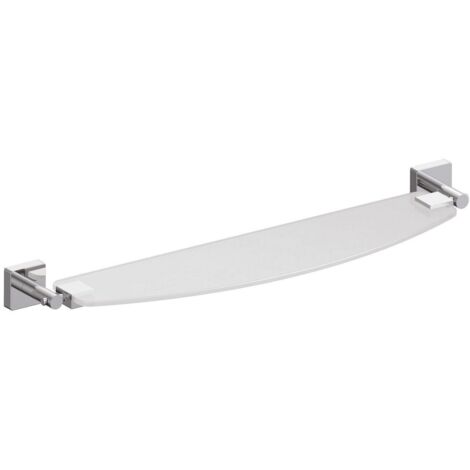 Inda - Mensola in cristallo satinato temperato 6 mm con supporti