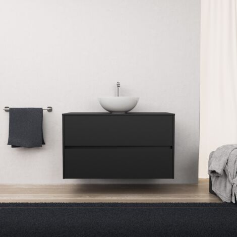 Inda - Meuble de salle de bain 2 tiroirs L.100 avec vasque à