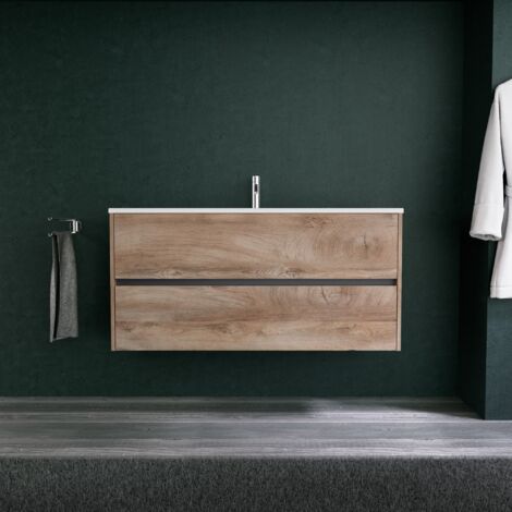 Inda - Meuble de salle de bain 2 tiroirs L.120 avec vasque mat /